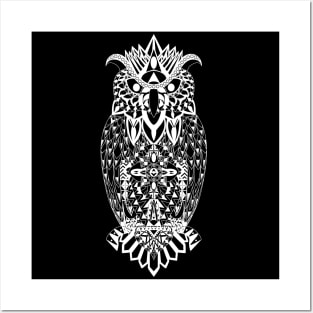 boho owl ecopop mandala bird Posters and Art